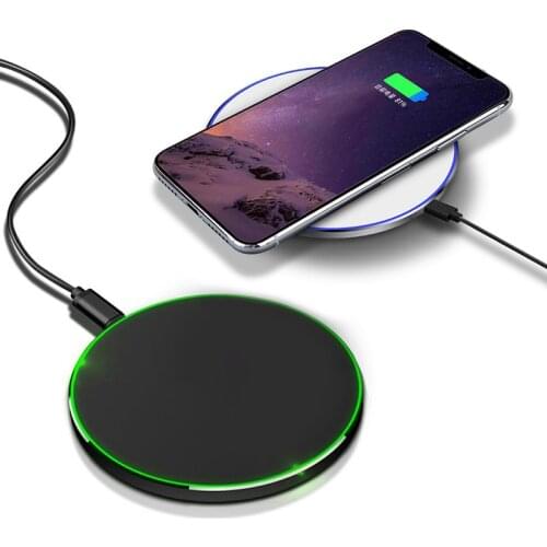 Mobile Phone 15W Fast Wireless Charger Charging Ultra Thin Portable for Home Office JR Deals