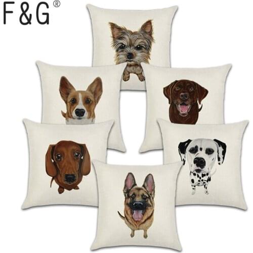 Pug Dog Bulldog Pattern Cotton Linen Throw Pillow Cushion Cover Car Home Sofa Bed Decorative Pillowcase funda cojin