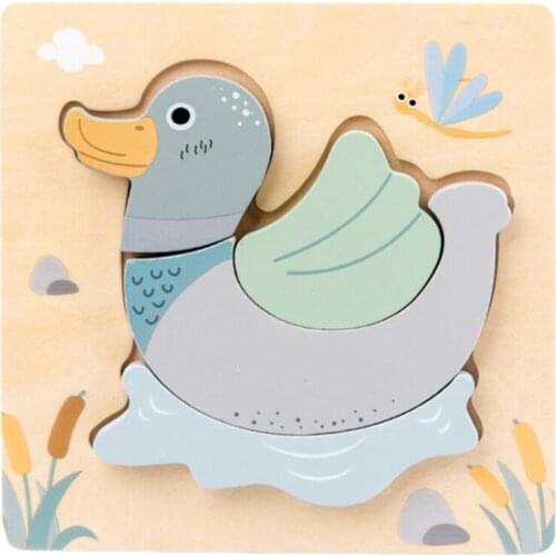 Wooden Puzzle Childrens Cartoon Puzzle 1 2 3 Years Old Educational Toy Gift