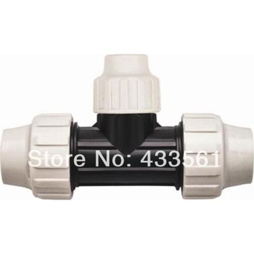 Plastic Reducing Tee Fittings in Size DN25X20X25 for farm irrigation pipeline