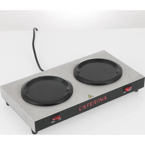 Double - head coffee holding furnace Tea heating furnace steel bottom glass pot extraction tea furnace American