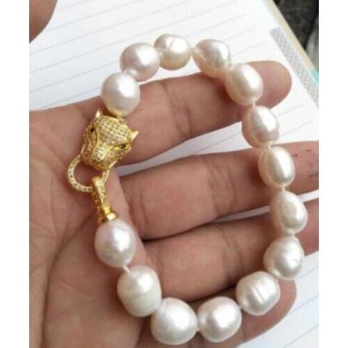 HOT HUGE AAA 11-13MM South Sea Pink Pearl Bracelet 7.5-8 Inch Leopard Clasp>Selling Girls jades bracelet free shipping