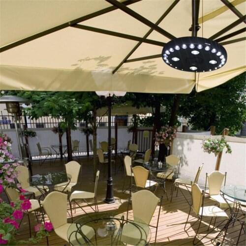 200LM 24+4LED Outdoor Cordless Patio Umbrella Pole Light Garden Portable Camping Tent Lamp Emergency Light With Hooks
