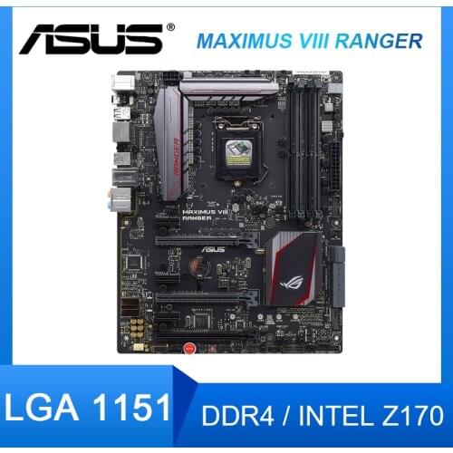 ASUS MAXIMUS VIII RANGER Desktop Intel Z170 Motherboard DDR4 64GB PCI-E 3.0 M.2 USB3.1 Support Celeron G3930 cpus ATX Placa-mãe