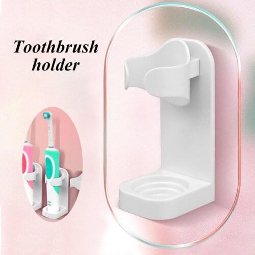 1Pc Creative Traceless Stand Rack Toothbrush Organizer Electric Toothbrush Wall-Mounted Holder Space Saving Bathroom Accessories