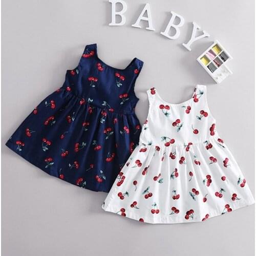 Baby Girls Dresses Summer Sleeveless Printed Princess Dress Toddler Kids Birthday Party Tutu Vestidos Children Casual Clothing