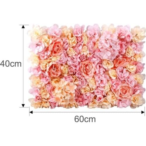 60x40cm Artificial Silk Hydrangea Rose Flower Wall Panels for Wedding Backdrop Centerpieces Party Decorations Silk Hydrangea Wed