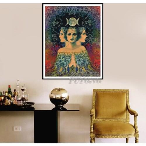 Moon Goddess Of Mystery Psychedelic Tarot Poster Print Bohemian Gypsy Art Home Decoration Posters And Prints