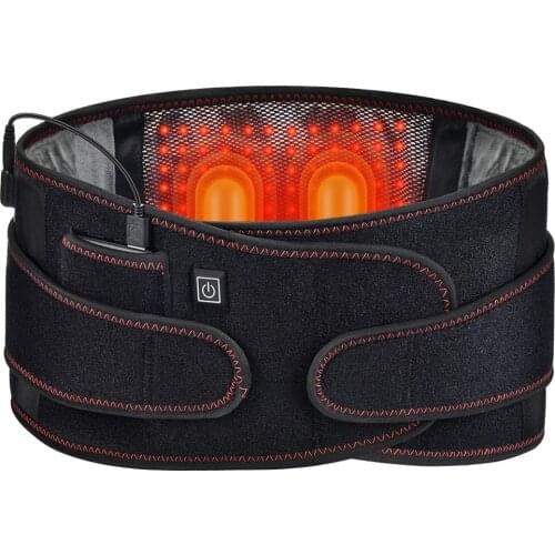 Belt Support Care Health Brace Physio Decompression Back Relief Waist Lumbar Traction Backache Heat Therapy Pain Massager Parent