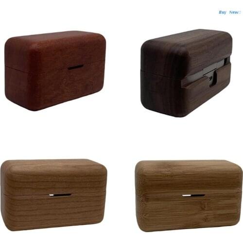 20CE Shockproof Wooden Case Cover Compatible with-S-ony WF-1000XM4 Earbuds Charging Case Anti-fall Earbuds Accessory