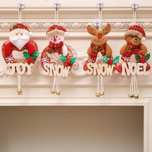 Christmas Ornaments Christmas Tree Pendant Letters Jingle Bells Santa Claus Snowman Deer Bear Hanging Fireplace Window Hanging