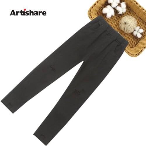 Girl Ripped Pants 2021 New Girls Trousers Casual Style Trousers For Children Spring Autumn Girls Clothing