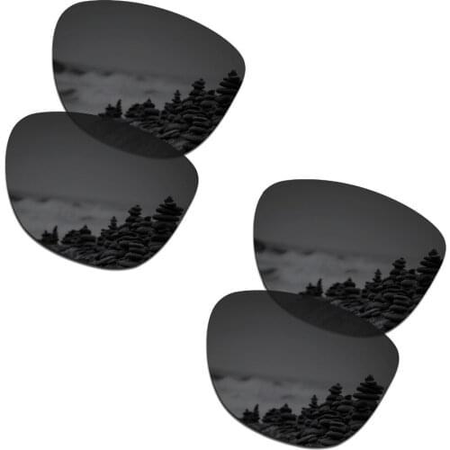 SmartVLT 2 Pairs Polarized Sunglasses Replacement Lenses for Oakley Frogskins Stealth Black and Stealth Black
