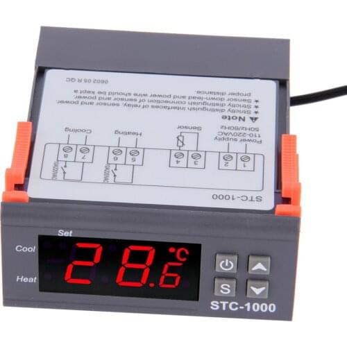 STC-1000 Digital Temperature Controller Thermostat Aquarium Incubator Cold Chain Temp Laboratories Temperature Instrument
