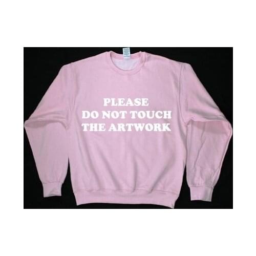 Skuggnas Please Do Not Touch The Artwork Unisex Sweatshirt Long Sleeve Fashion Casual Tops High quality Jumper Crew neck Tops