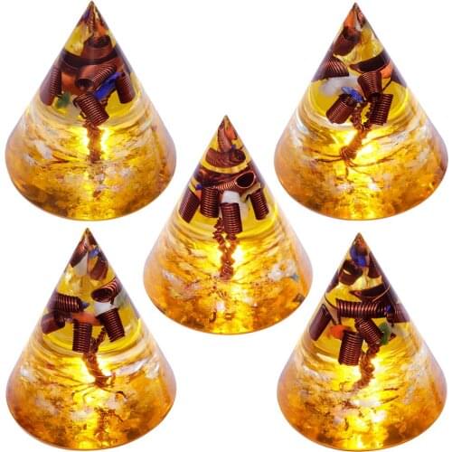 TUMBEELLUWA Healing Crystal Cone Orgone Energy Generator Handmade Tree of Life Home Decor for EMF Protection Yoga Meditation
