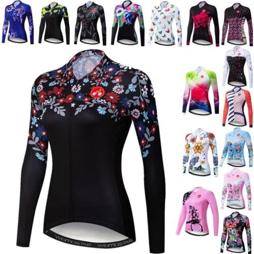 Weimostar Cycling Jersey Long Sleeve Women 2021 Pro Team Bicycle Clothing Autumn Bike Jacket Quick Dry Cycle Wear Riding Shirt