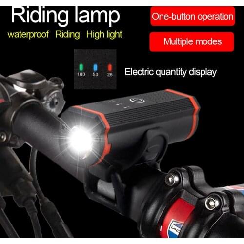 Bicycle Headlight Night Riding Power Torch Power Indicator Light Rainproof Mountain Bike Cycling Fixture