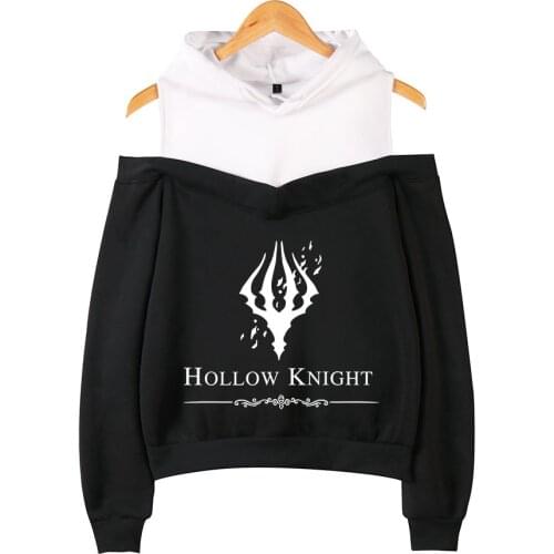Hollow Knight Off Shoulder Hoodies Women Fashion Long Sleeve Hooded Sweatshirts 2019 Hot Sleeve Casual Trendy Streetwear Clothes