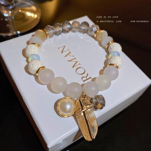 Geometric Zircon Crystal Pearl Bracelet For Women Gift Box Fashion Korean Style Simple Art Jewelry Birthday Christmas Gifts