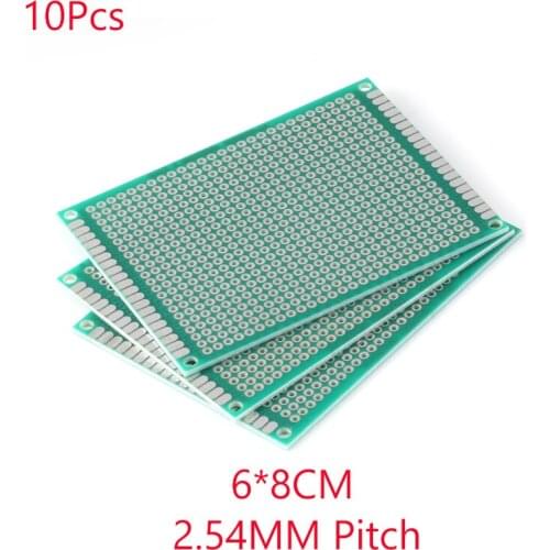 10pcs/lot Double-sided tinplate 2.54MM spacing 6*8CM universal board hole board glass fiber green oil tin plating