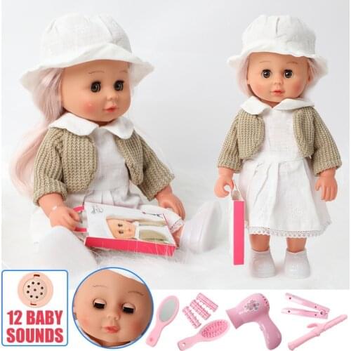 12 inch lifelike Bebe reborn doll DIY education kids toys 30cm Simulation soft Silicone Fashion clothes Simulation sound doll