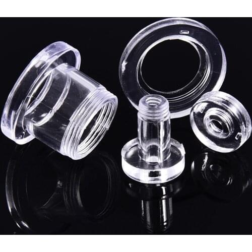 2Pcs Acrylic Ear Plugs and Tunnels Ear Gauges Clear Screw Ear Expanders Ear Stretchers Plugs and Tunnels Body Piercing Jewelry