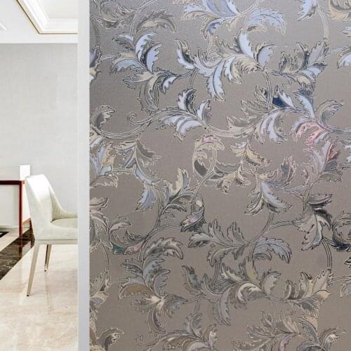 30/45/60/90cm Pennisetum Pattern Satic Window Cellophane Window UV film Window Sticker Opaque Sunscreen Pvc Frosted Glass Film