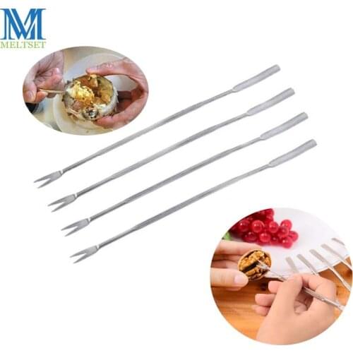 4Pcs/lot Lobster Crab Needle Stainless Steel Crab Fork Multifunctional Walnut Needle Fruit Fork Kitchen Gadgets Seafood Tools