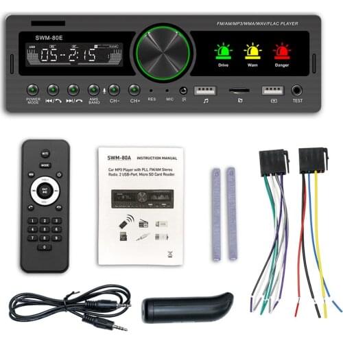 12V 1 DIN Car MP3 Player Bluetooth Hands-Free Stereo FM/AM Phone Control Assistant Alcohol Test Car MP3 Player Car Electronics
