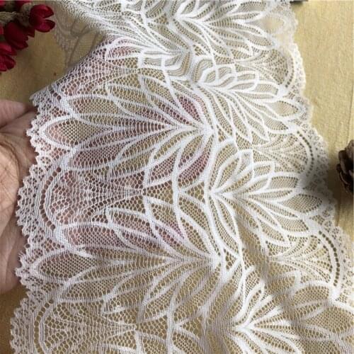 White embroidered E2895mesh fabric lace garment lace trims handmade material diy sewing accessories 19.5cm