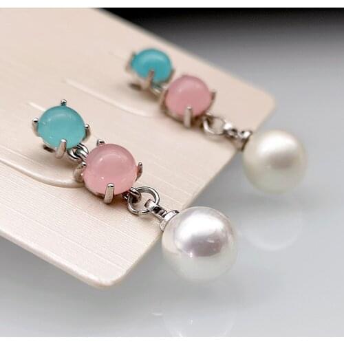 Bohemian Antique Pearl Pendant Earrings Opal Precious Pearl Earrings Inlaid with Protein European Bridal Party Fashion Jewelry