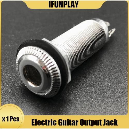Electric Guitar Threaded Cylinder Pickup Endpin Jack Output Input Jack Plug Sockets 1/4" 6.35mm for Electric Guitar Dropship