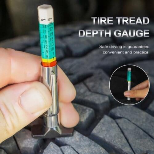 Wholesale StainlessSteel Car Truck Tire Tread Gauge Датчик глубины протектора Tyre Depth Tester Color Coded Metric Gauge Measure
