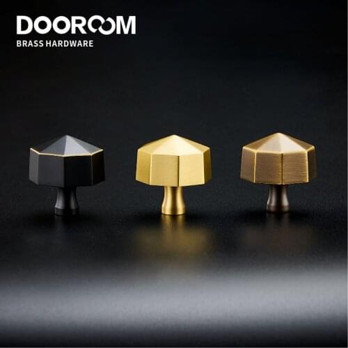 Dooroom Brass Furniture Handles Nordic Simple American Octagon Pulls Cupboard Wardrobe Dresser Shoe Box Drawer Cabinet Knobs