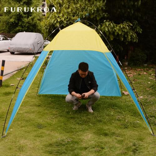 Summer Tent Windproof Outdoor Tents Summer UV Sun Shade Camping Fishing Triangle Beach Tent Canopy Portable Awning Shelters X387