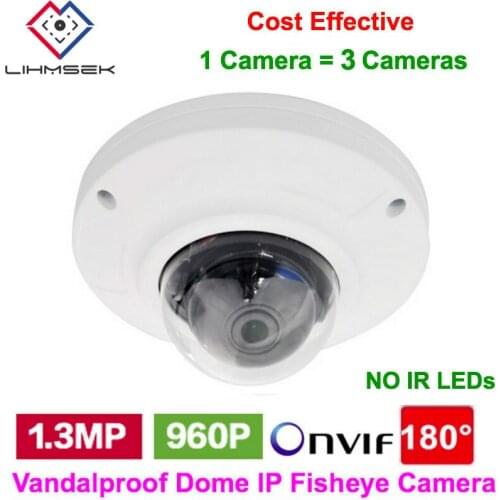 Lihmsek Best Price 1.3MP 960P 180 Degree Wide angle Panoramic fish eye lens HD IP security Camera system