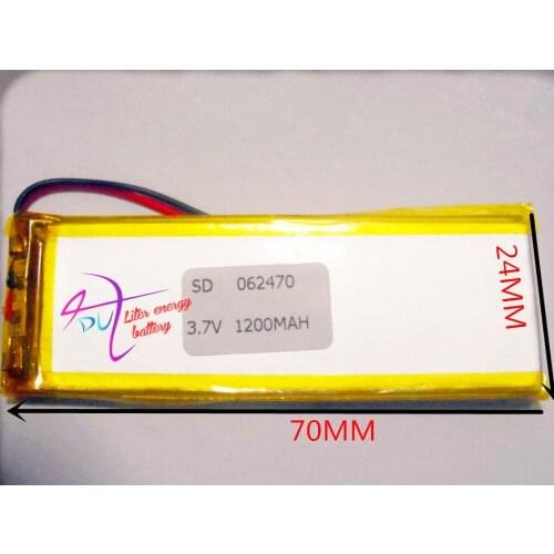Best battery brand 3.7V lithium polymer battery 062470 1200mAh MP3/4/5 Mobile Power Spot