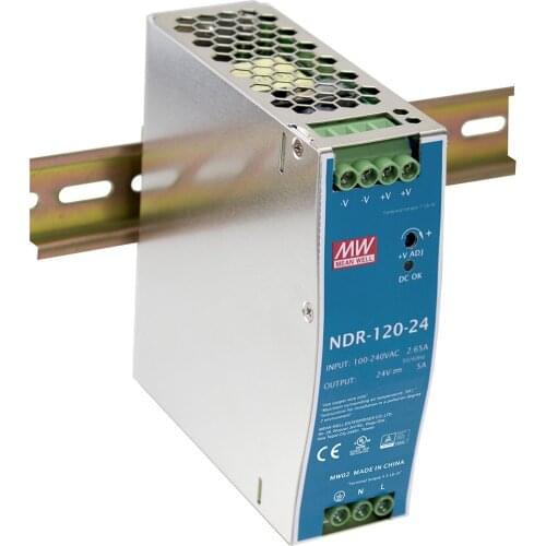 MEAN WELL NDR-120 Series DC12V DC24V DC48V 120W Single Output Industrial Control System DIN Rail Switching Power Supply