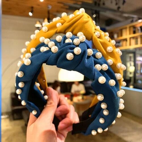 2020 Fashion Pearls Hairband Headband For Women Elegant Hair Band Bezel Female Hair Accessories Women Hairbands