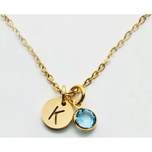 26 Letters Initial and Birthstone Necklace for Girls and Women, Birthstone Jewelry, Gift for Daughter Mom ,Wedding Shower