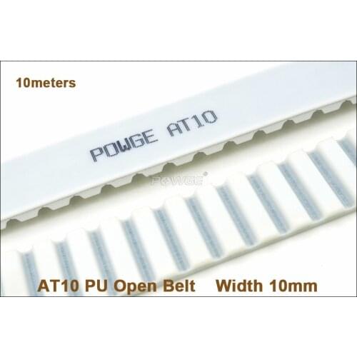 POWGE 10meters AT10 Timing Belt Width 10mm AT10 10 PU With Steel Core Belt Pitch=10mm T10 AT10-10 Metric Trapezoidal Belt