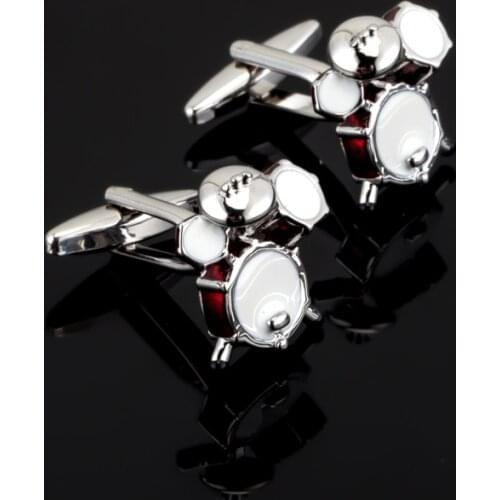 Luxury Shirt drums Cufflinks Red white Color musicians singer Design Best Gift For Men cuff Link Retail &Wholesale Fashion Style
