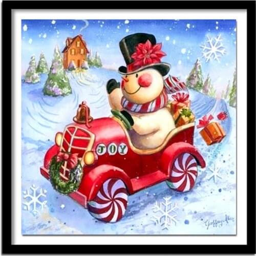 Christmas Snowman Diamond Painting Cross Stitch Needlework Craft Gift Full Square Resin Diamond Embroidery Kits
