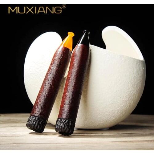 RU-MUXIANG High Quality Briar Wood Cigar Pipe Holder Mouthpiece Tube Smoking Accessories For Gentleman aa0037