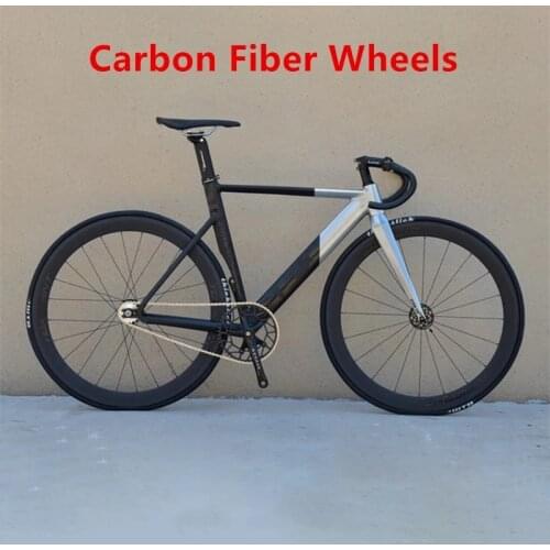 SF ONE 10 Fixie Track Bike Aluminium Alloy Frame Carbon Fork Single Speed Fixed Gear Bicycle 700C Flat Spokes Wheel V-Brake