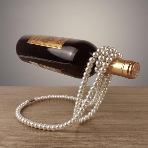 Nordic Magic Pearl Necklace Wine Rack Suspended Creative Gift Home Desktop Decoration Luxury Elegant