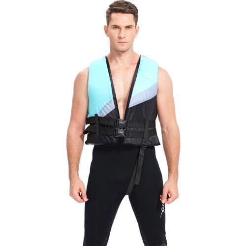 Adult Life Vest Thicken High Buoyancy Life Jacket Water Sports Equipment For Rafting Swimming Sailing Boating Blue & Pink YL1233