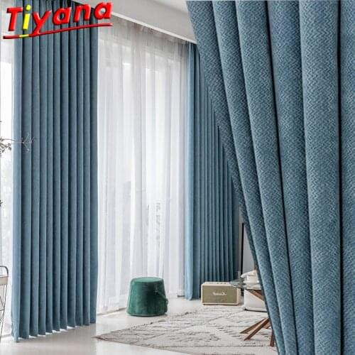 Blue Particles Pattern 75-90% Blackout Curtains for Living Room Minimalist Heat Insulation Shading Window Drapes for Bedroom #VT