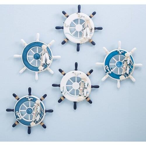 Mediterranean helmsman furnishing Home Photo Wall Hanging Living Room Bedroom Decor Wooden Crafts Boat Rudder Ornaments